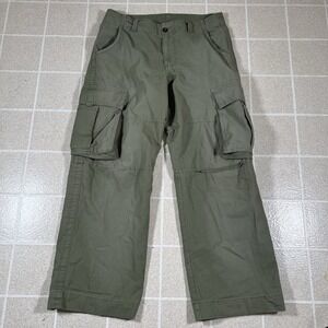 Vintage Y2K No Boundaries Cargo Pants Men 34x31 Olive Green Paratropper Baggy